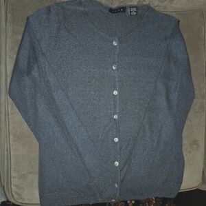 ICON Slate Blue Rayon/Nylon Twinset Cardigan Tank Size M NWOT